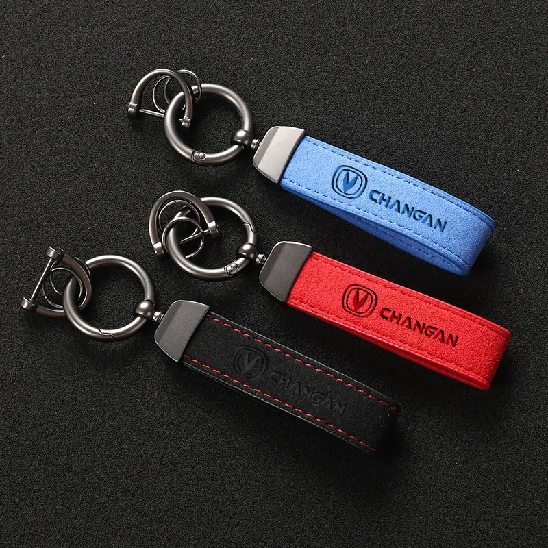 Suede Leather Car Keychain Key Rings Custom Gift 3D imprinting For Changan CS35 Plus CS55 PLUS CS75 PLUS Eado UNI-T X5 X7 Car