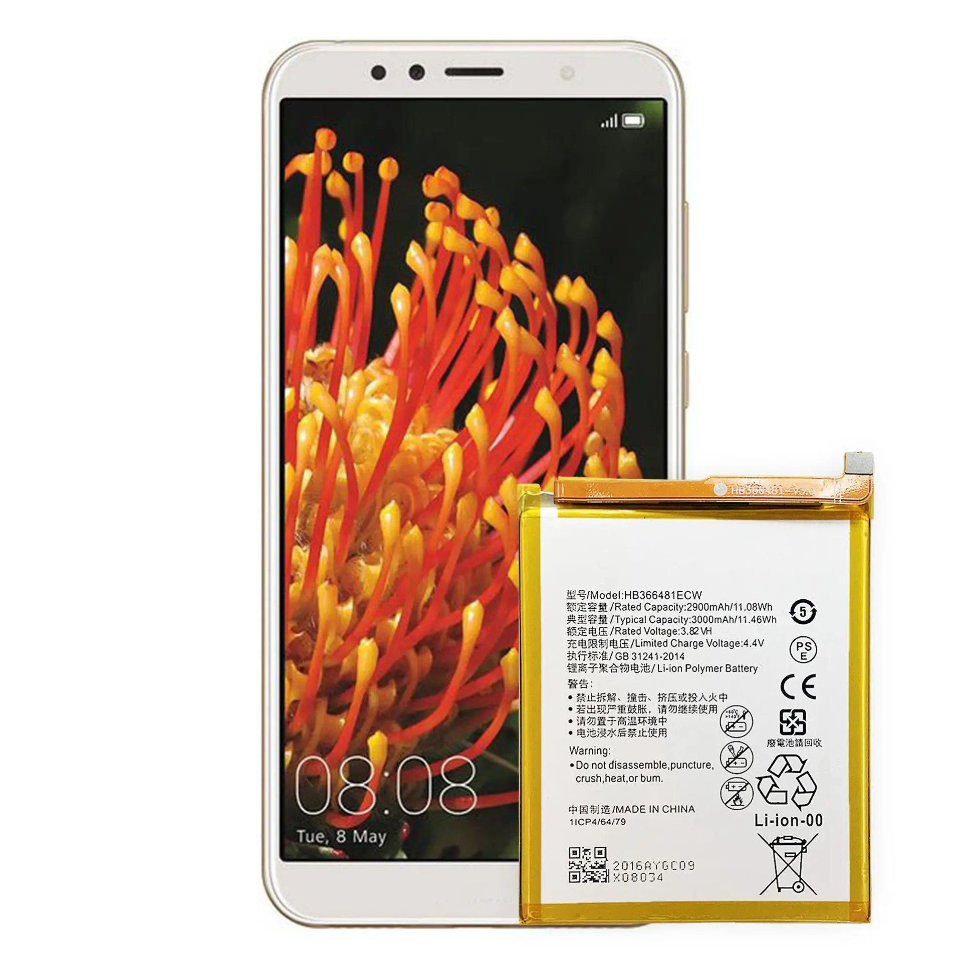 Bateria Hb366481ecw Batería De Repuesto 3000mAh Para Huawei P20 Lite ANE-LX1/LX3 | Modelo HB366481ECW, Compatible Original Bluetti Eb3a - Foto 8