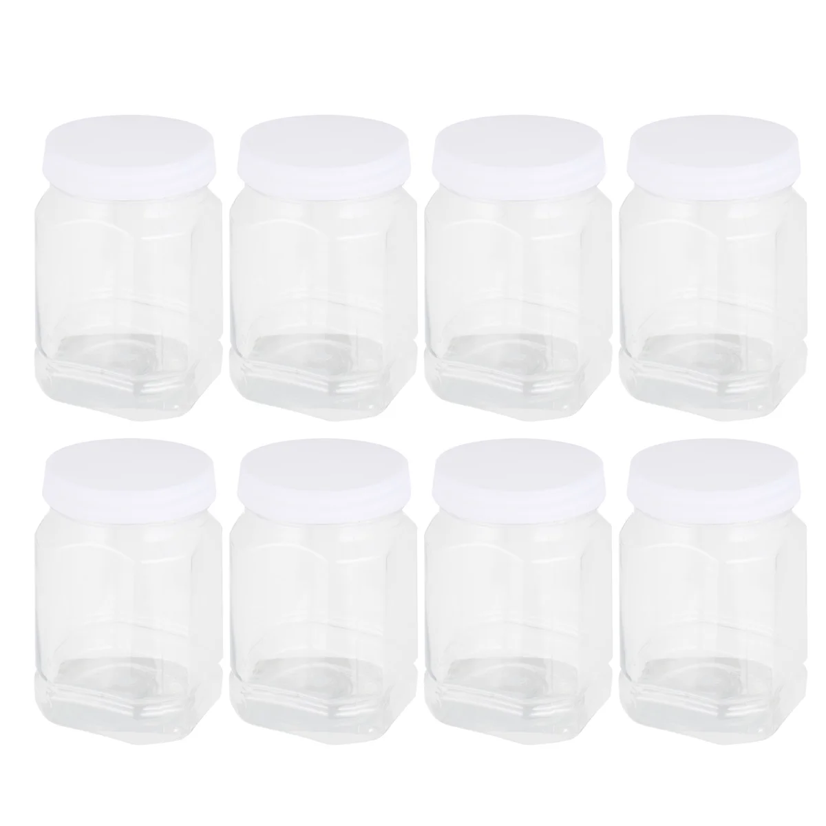 

8 Pcs Transparent Plastic Plastic Storage Bottle Storage Containers Lids for Cereals Snacks Dry Goods Kitchen ganization