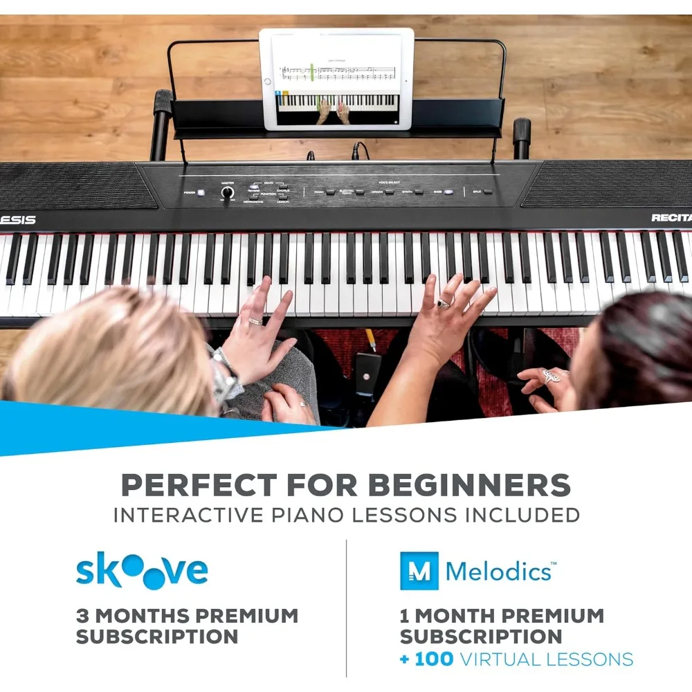 

Recital – 88 Key Digital Piano Keyboard with Semi Weighted Keys, 2x20W Speakers, 5 Voices, Split, Layer and Lesson Mode