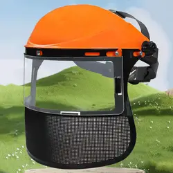 Cappello per casco di sicurezza per tagliaerba da giardino aggiornato con maschera protettiva in rete integrale per protezione forestale con decespugliatore