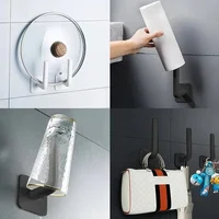 2/4PCS No Punching Strong Paste Hook Shelf Hat Rack Adhesive Hook 2