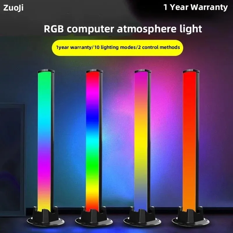 Smart LED Table Lamps Sound Control Pickup Lights Bar Ambient Lamp With App Control For Compute Gaming Room Decor RGB Desk Light