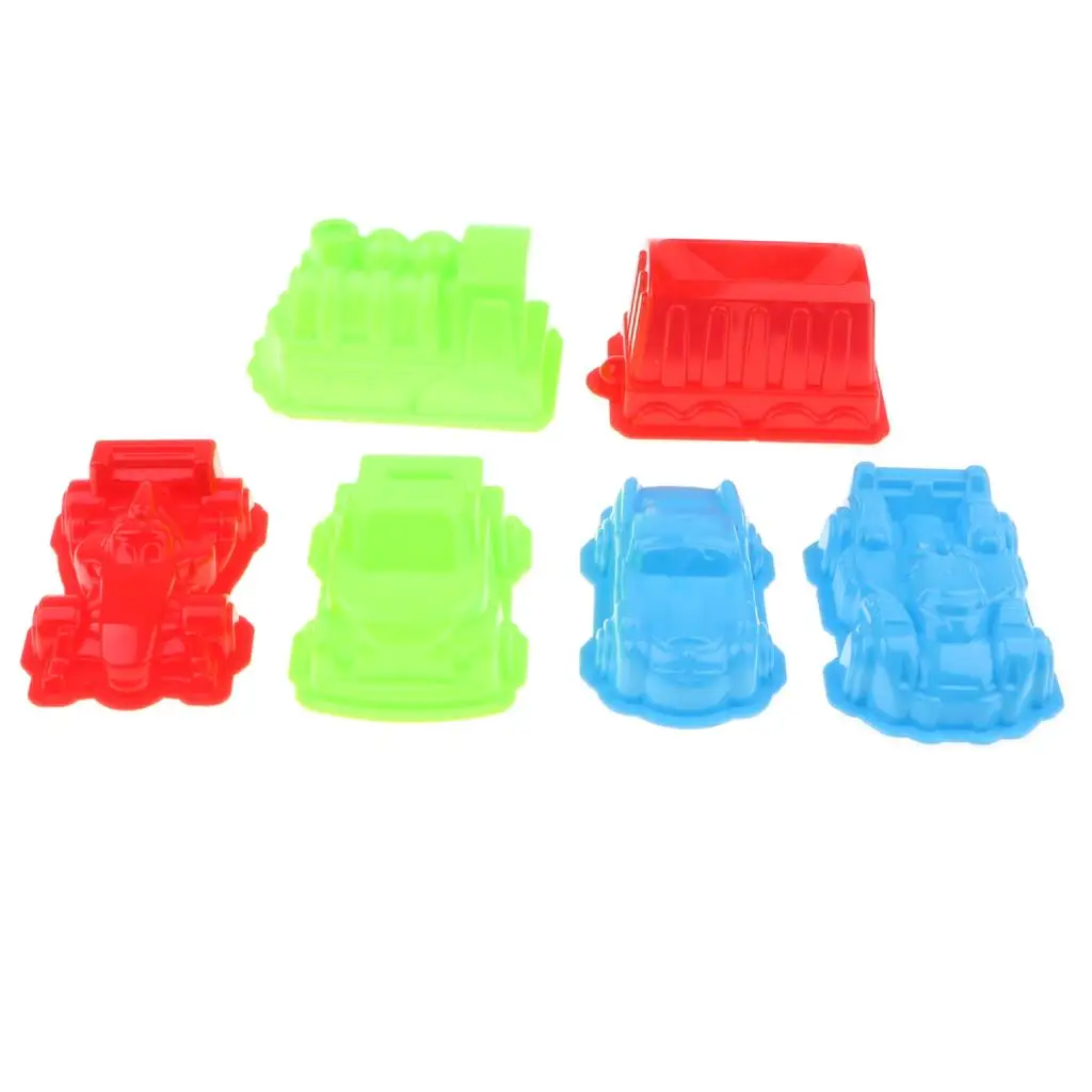 Colorido Plastic Beach Sandcastle para crianças, veículo brinquedo, 6 pcs