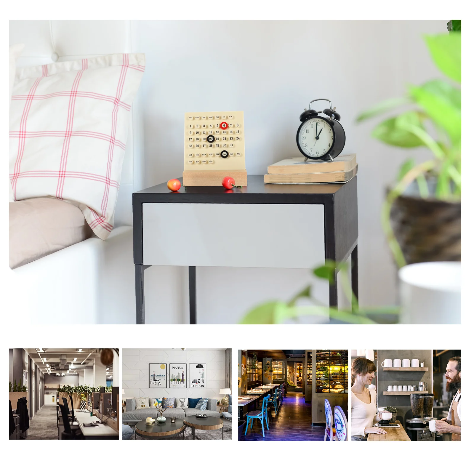 

Round Ring Perpetual Calendar Desk Decor Abs Wood Material Manual Date Change Mini Desktop Calendar Small Office Decor Printing