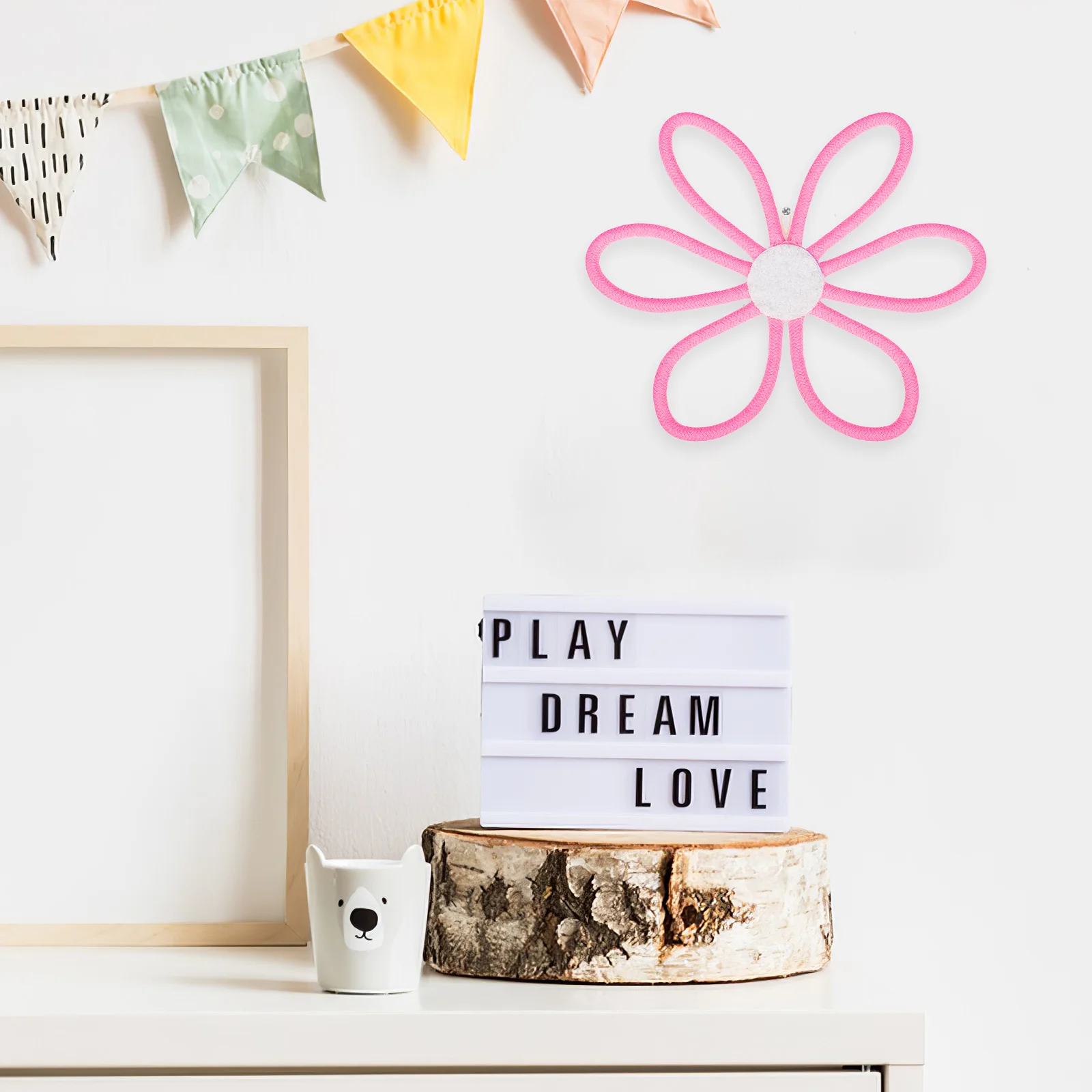 

3Pcs Bohemian Flower Wall Decor Handmade Cotton Rope Macrame Hangings for Girls Room Bedroom Classroom Boho Home Decor