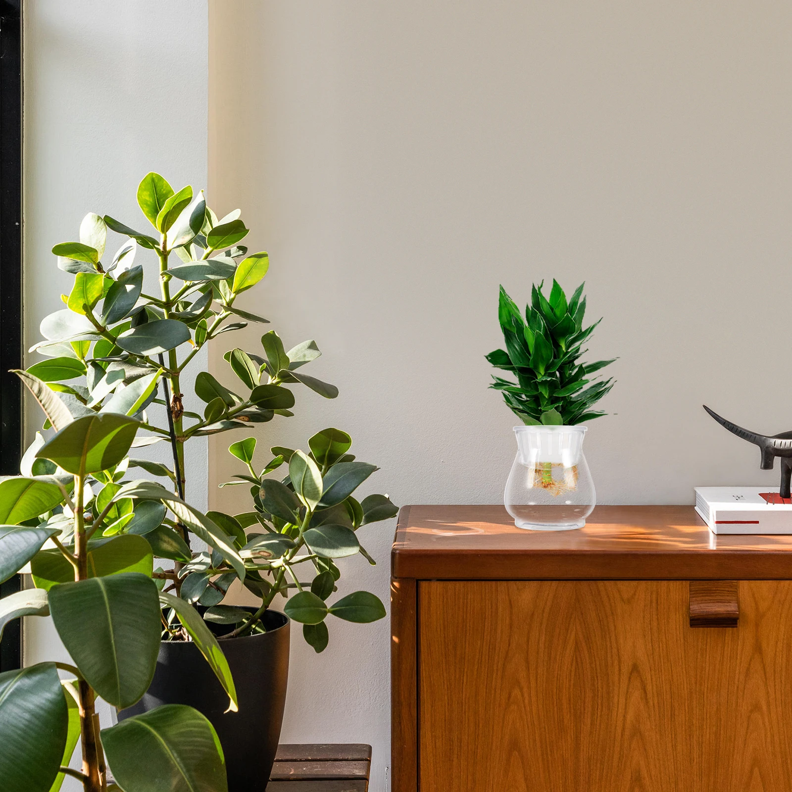 

Transparent Small Fish Desktop Plastic Bowl 90B Basket Maintenance Fall Resistant Multi Functional Office Decor Globe Betta