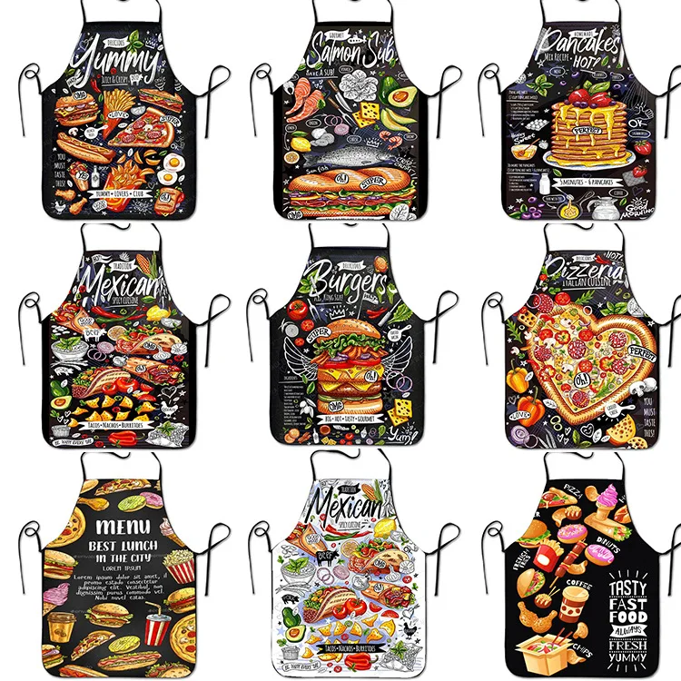 Delantal con Estampado de Pizza, Impermeable y Resistente al Aceite, para Uso en la Cocina y el Hogar