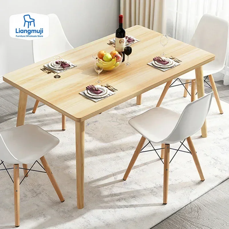 Restaurant Dressing Dining Table 6 People Console Computer Side Table Wooden Top Reception Stand Mesa De Comedor Home Furniture