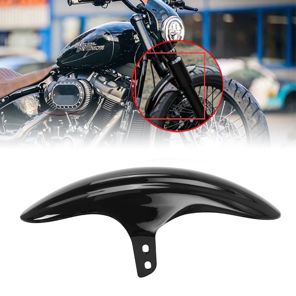 Motocykl czarny błyszczący przedni błotnik błotnik pokrywa maska ​​ochronna dla Harley M8 Softail Street Bob FXBB/S 2018-2022
