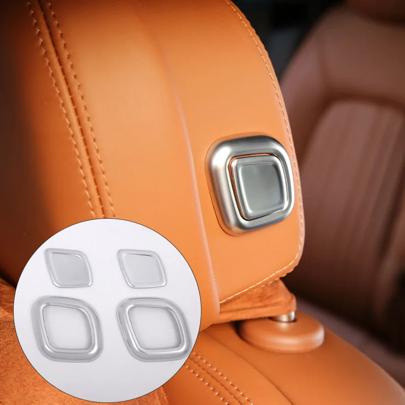 ABS Chrome Car Headrest Switch Button Cover Trim Sticker For Maserati Ghibli/Levante/Quattroporte 2014-21 Accessories