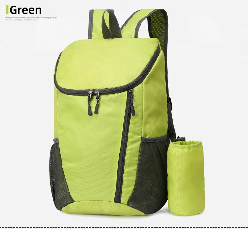 23L Tragbare Tag Pack Faltbare Rucksack Klapp Bergsteigen Tasche Ultraleicht Outdoor Radfahren Rucksack Reise Knapsack Wandern Handgepäck Tragbar Sport Laptop speicher Hautbeutel Wasserabweisend – Detail 29