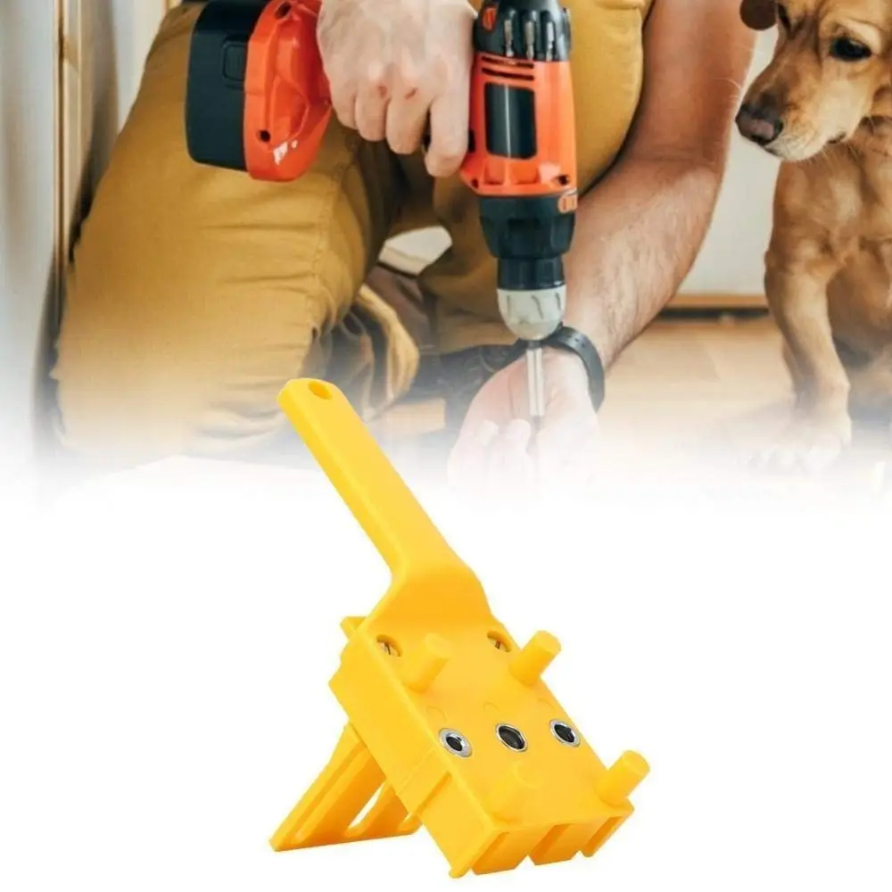 Handheld Wood Doweling Jig Straight Hole Clamp Guide Woodworking Hole Carpenter Clamp Drill Guide ABS Plastic Drill Locator