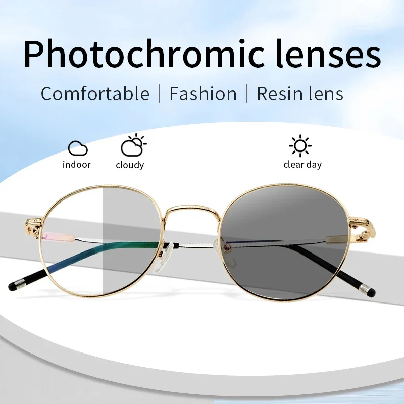 Photochromic Reading Glasses, Anti UV Sun Readers Presbyopia Eyeglasses,Anti Scratch Tinted Eyeglass for Women Diopters To +4.0