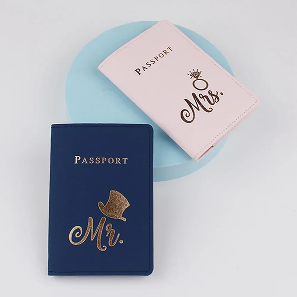 2024 Lover Couple Passport Cover Women Men Portable Bank Card Cover Passport Holder PU Leather Wallet Case Wedding Gift