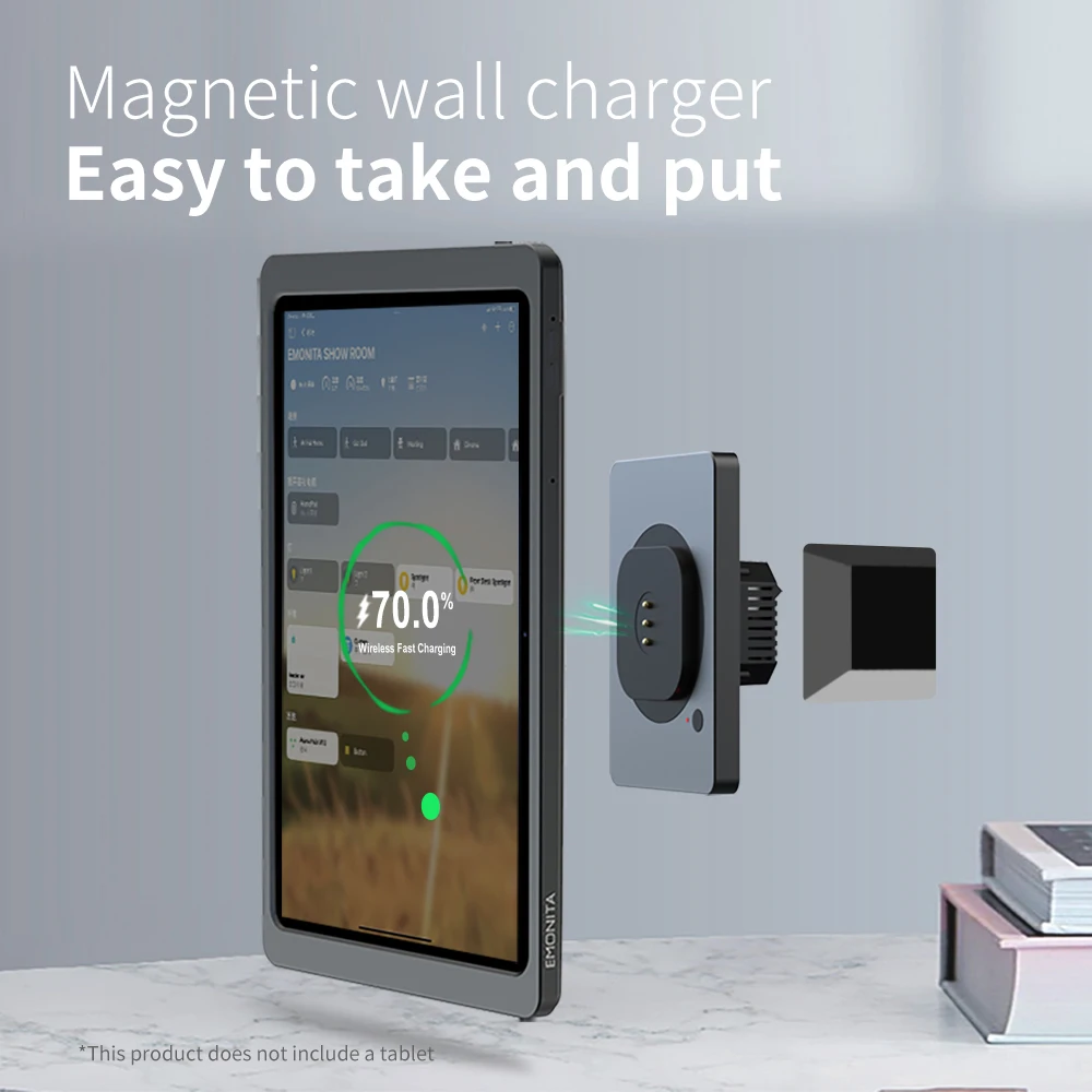 Wall Mount Magnetic Wireless Charging Stand for iPad (7/ 8/ 9 Gen) 10.2-in. with 18W Fast Charge Stable Fit Space Saving Stylish