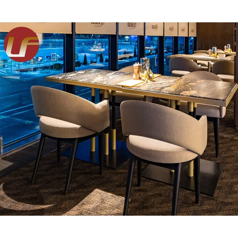 

Luxury modern cafe velvet booth seating fast food restaurant tables and chairs set