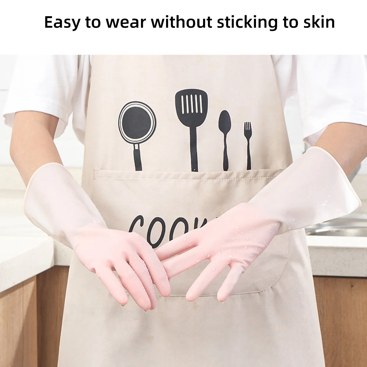 1Pair Silicone Cleaning Gloves Waterproof  Dishwashing Cleaning Gloves Scrubber Dish Washing Sponge Rubber Gloves Cleaning Tools