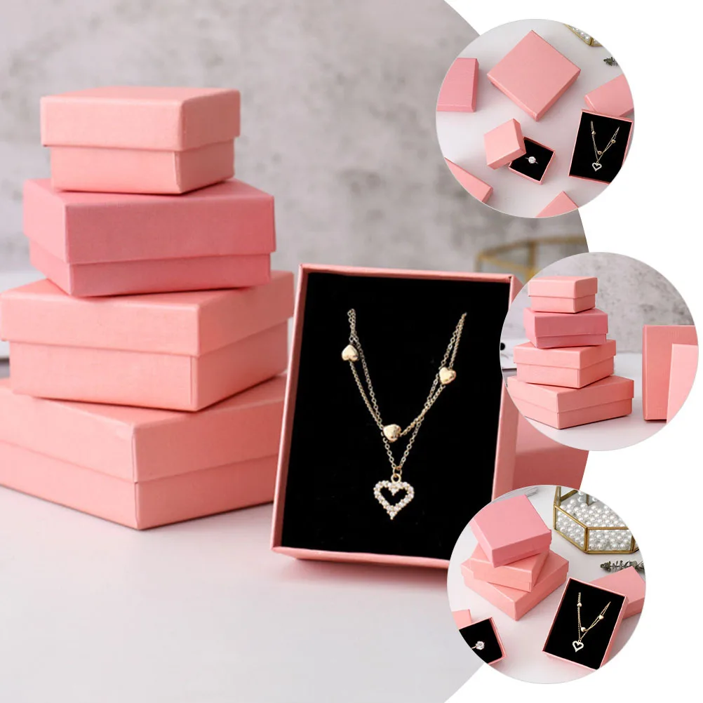 

6 шт., подарочные коробки для ювелирных изделий, бумажный картон, маленькая подарочная коробка, крышка для серег, колец, подвесок, маленькие коробки для хранения подарков