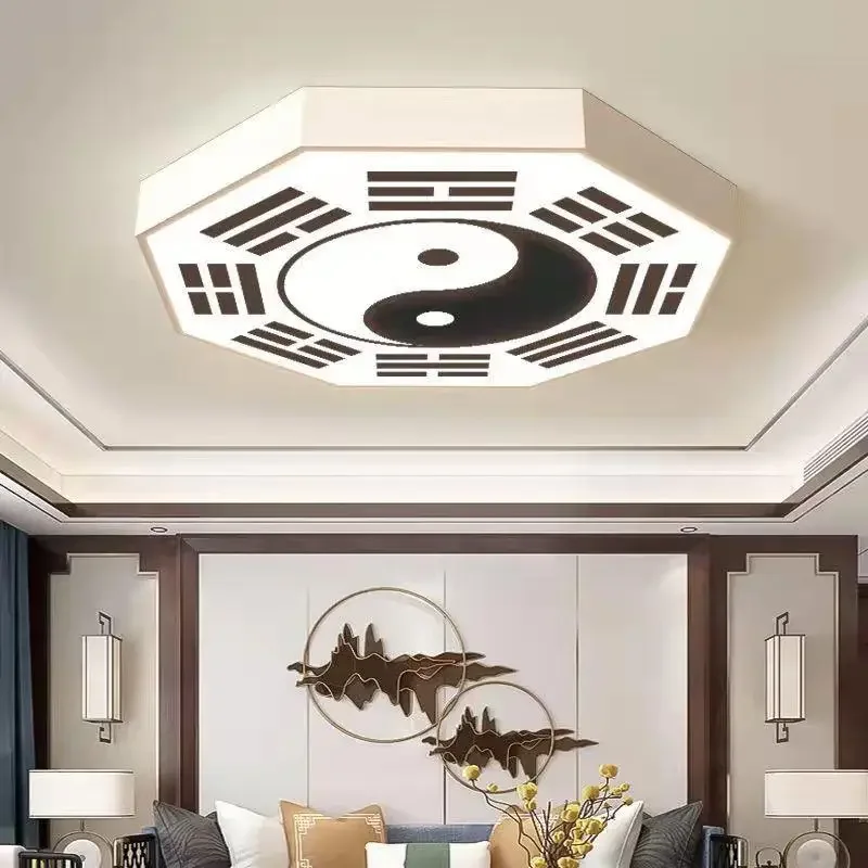 Ceiling Eight Diagrams Lamp Chinese Vintage Home Entrance Lighting for Living Room Modern LED Lustre Ceiling Lamp for Bedroom