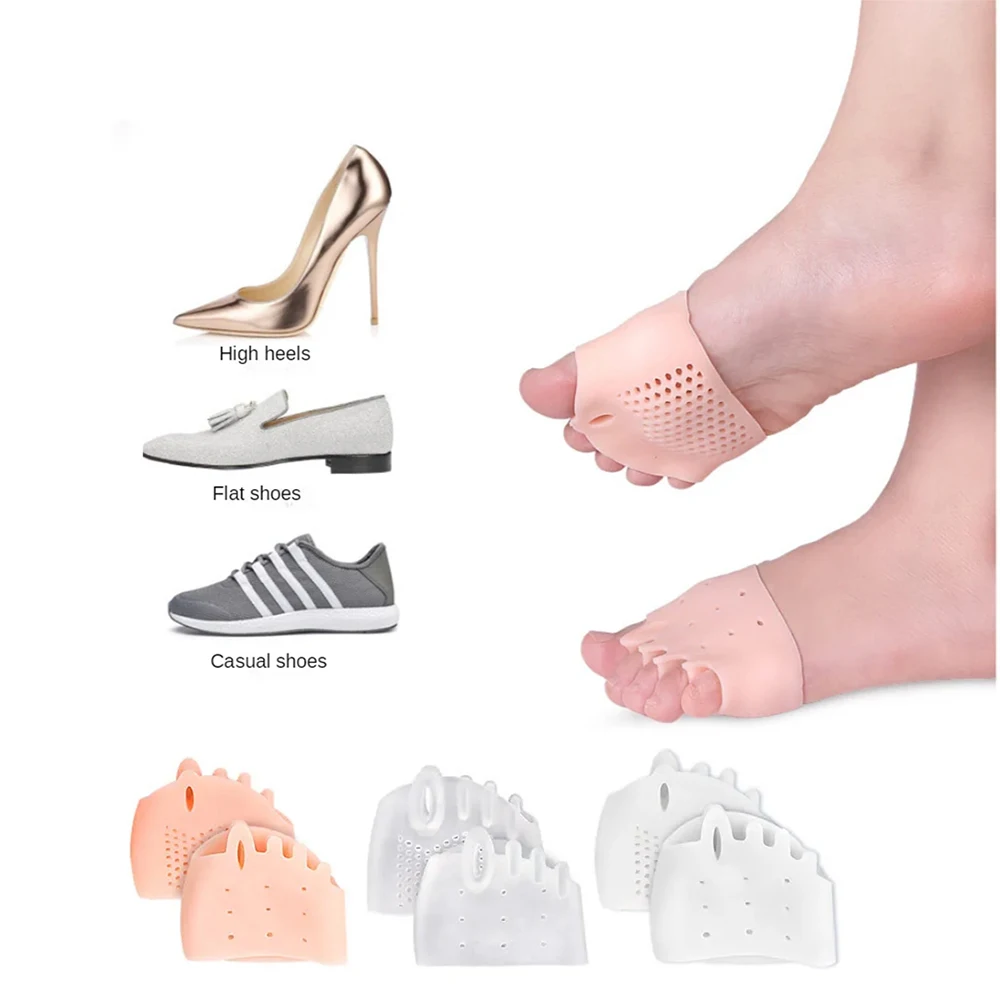 

2pcs summer antiskid Insole Sweating and breathableToe Separator Silicone Corrector Orthotics Protector Foot Care Pedicure