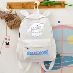 Cinnamoroll nowy plecak uroczy kreskówkowy ucho królika tornister dziecięcy Sanrio figurowy plecak studencki o dużej pojemności prezent dla dzieci