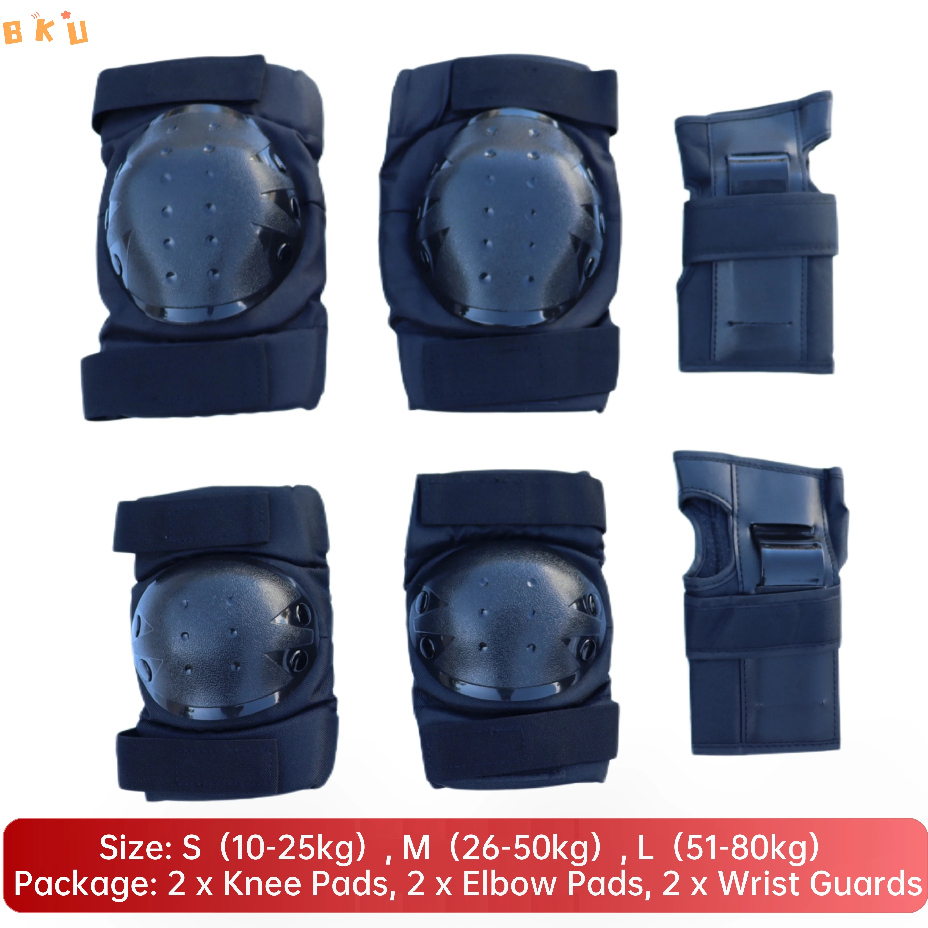 

High-end Protective Gear，Sports Protective Gear Set, 6-Piece (Knee/Elbow/Palm Pads) for Kids & Adults, EVA + PP Shell