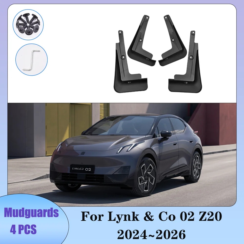 

For Lynk & Co 02 Z20 E335 2024~2026 2025 Car Wheel Mudquard Flaps Mud Skin Cover Guards Fenders Splash Parts Accessories 4PCS