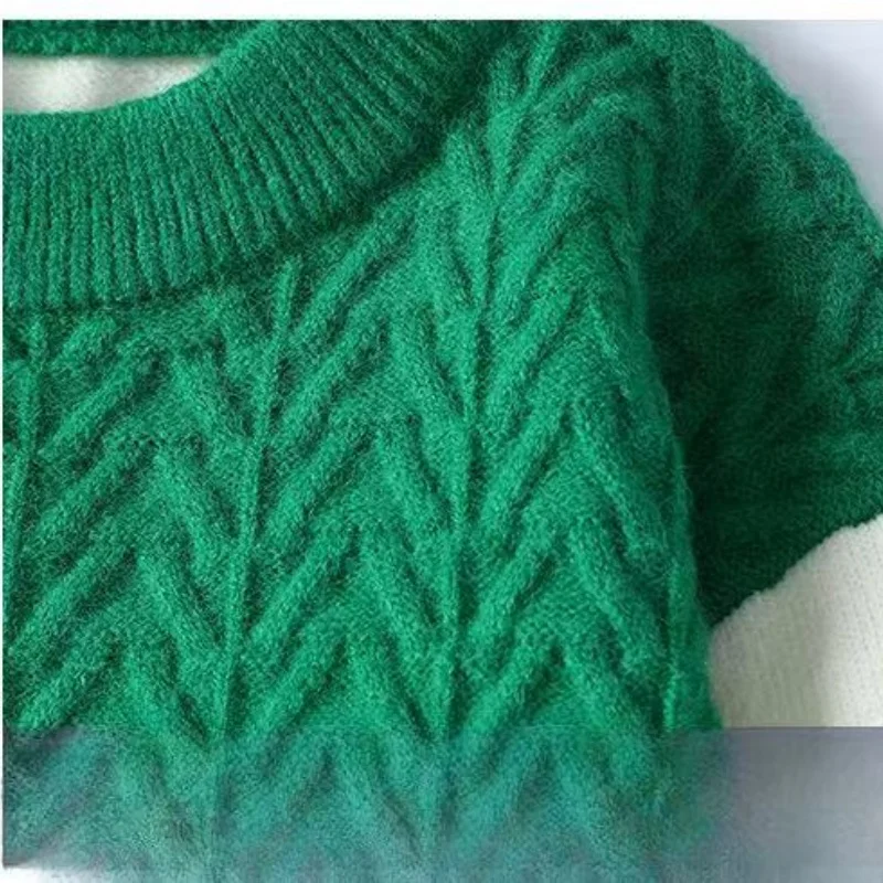 Designer Original Men's Knit Pullover Sweater Color Block Patchwork Crew Neck Soft Warm Anti Pilling Autumn Winter Mens Clothing