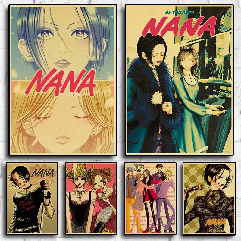 Póster en lienzo de Anime NANA, arte cómico japonés Vintage para sala de estar, Bar, caf, decoración de pared