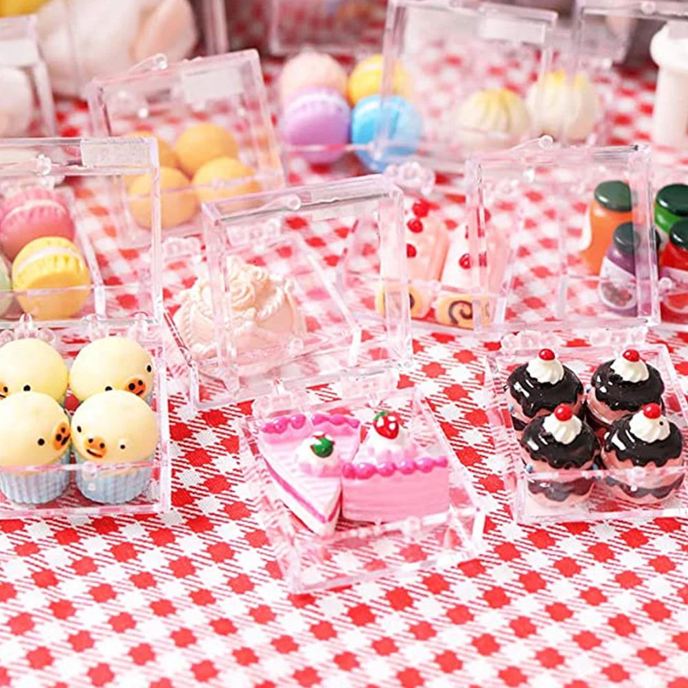 

8 set 8 Sets Mini Dessert Decorative Fake Dessert Prop Creative Pretend Mini House Kitchen Accessories Resin Desserts Ornament