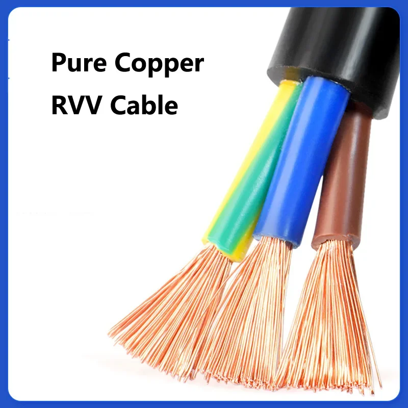 5 Meters  RVV Cable 2-core, 3-core 0.5 0.75, 1.5, 2.5, 4.6 mm Electrical Wires Flexible Sheath Copper Wire