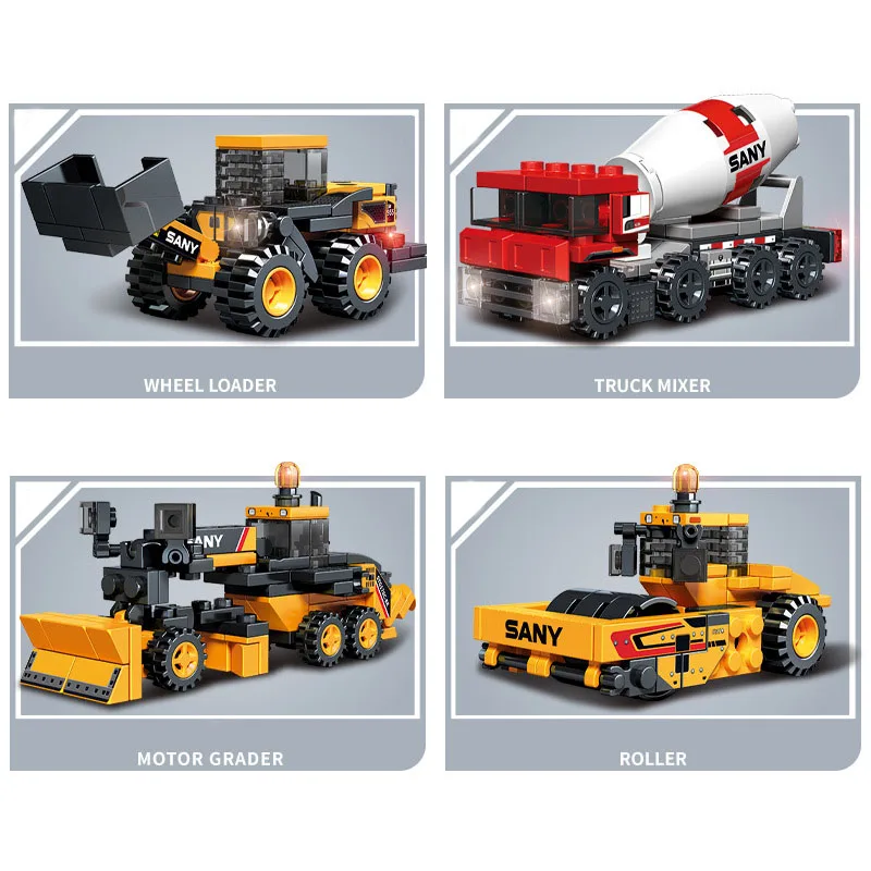 SEMBO 6IN1 Heavy Engineering Man Transformation Mecha Building Blocks City Construction Vehicle Robot Bricks Kids Toys Boys Gift