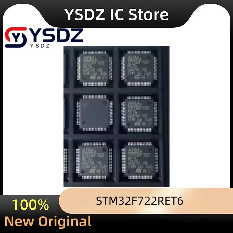 New Original 1-5PCS STM32F722RET6 STM32F722RET6TR STM32F722RET STM32F722 LQFP-64 Microcontroller Chipset