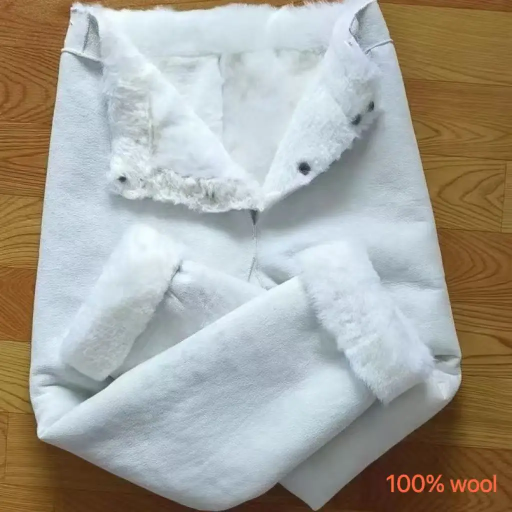 

100% Pure Wool Pants Men's Thicken High Waist Warm Trousers Middle-aged Elderly Dad Sheepskin Hair Cashmere Pants Cold Resistent