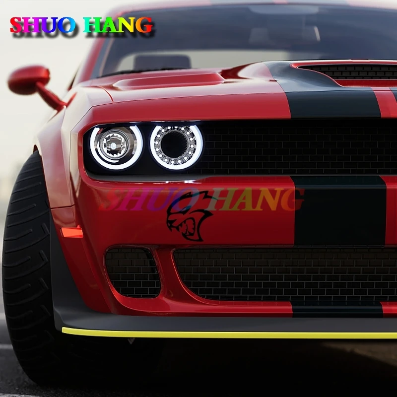 HELLCAT Logo Die-Cut Vinyl Decal Sticker-BLACK (Challenger) SRT DEMON Body Bumper Fuel Tank Tailgate Window Leopard Decal Racing