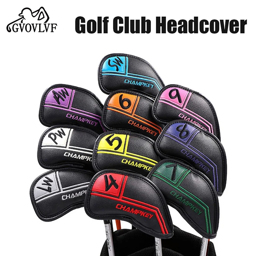Golf Iron Club Head Cover Set Delicate and Durable Thick Digital PU Iron Head Cover to Protect Club Gift for Golfers