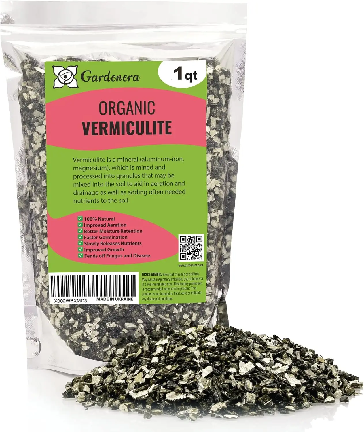 

Organic Vermiculite Medium Grade - Natural Soil Additive for Potted Plants, Orchids, Hydroponics (1 Quart)