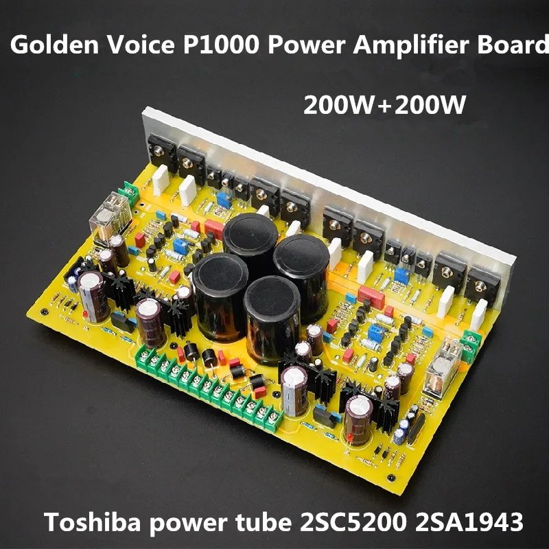 

Reference Golden Voice P1000 Circuit 2SC5200 2SA1943 Tube 200W*2 High Power Stereo Audio Amplifier Board