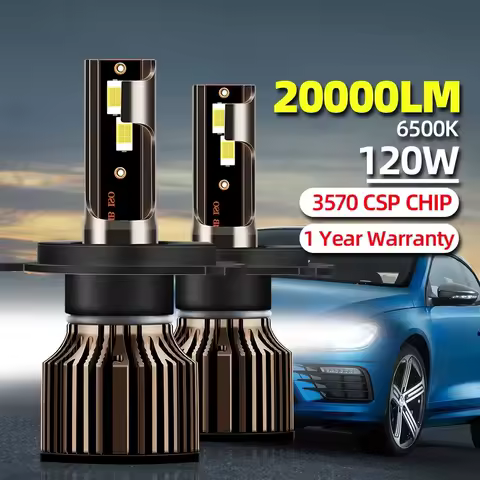 H4 LED Headlight H1 H7 H8 H9 H11 9005 HB3 9006 HB4 Car Led Lights 20000LM 120W 6500K CSP Chip Hight Low Beam Fog Lamp