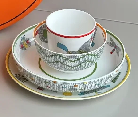 bone china 4pcs a set tableware bowl cup plate