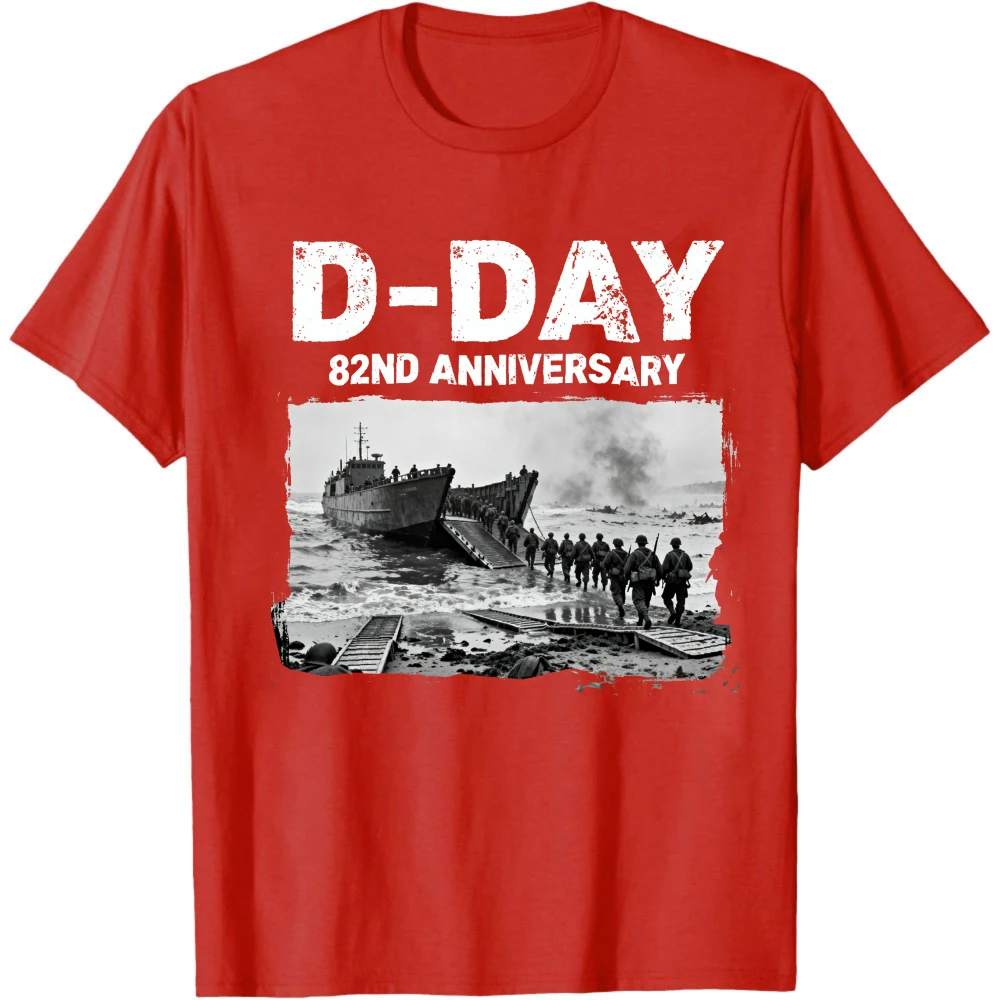 82nd Anniversary Commemoration Theme of The Normandy Landings - D-Day T Shirt Men Clothes Clothes Oversized Tops view 5
