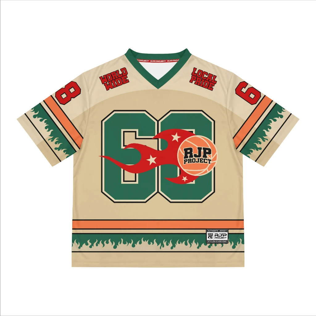 

Basketball Fire America Retro Vintage Jersey No.68 Men Women V-Neck T-Shirts Breathable Quick-drying Casual Comfy Plus Size Moto