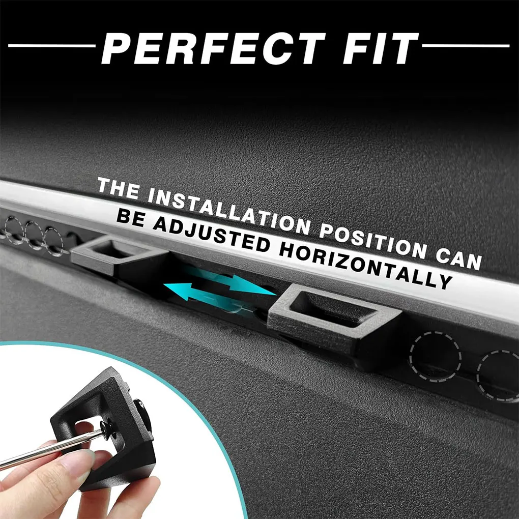 4pcs Rear Bucket Rail Hook For Tesla Cybertruck 2024 Trunk L-track Splints Hook Fasteners Auto Accessories