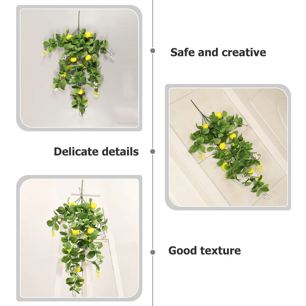 Simulation Lemon Rattan Fake Tree Branch Picks Artificial Branches for Decoration Fruit