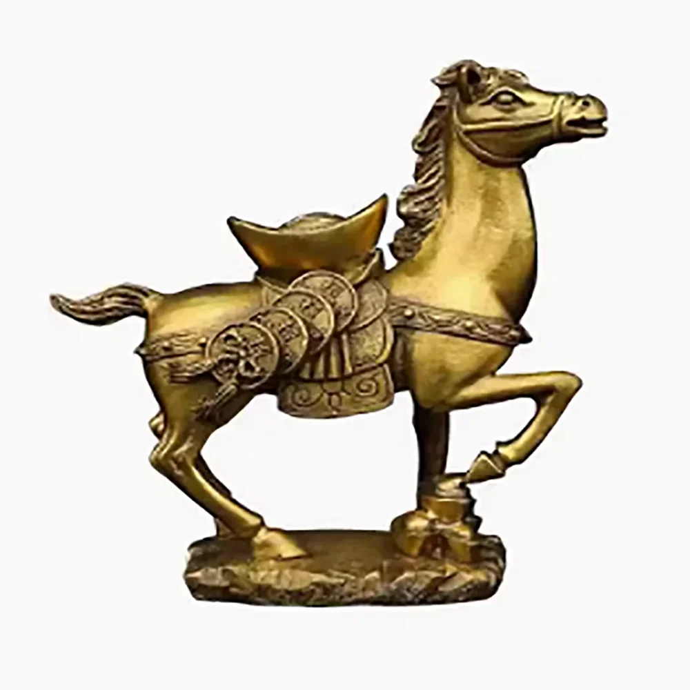 Pure Copper Horse Ingot 12 Zodiac Horse Pack Ingot Ornaments Ma Dao Cheng Kung Crafts Home, Office Decoration