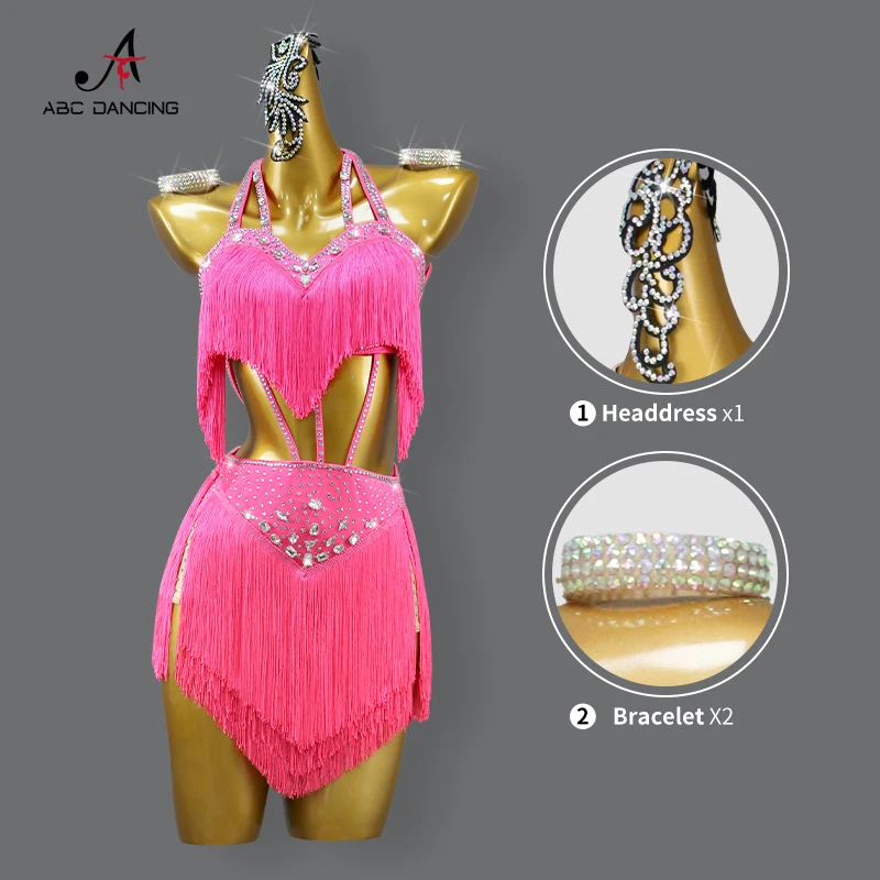 New Latin Dance Skirt Competition Sexy Cocktail Performance Dress Ball Party Female Clothes Ladies Women Line Suit Prom Costume