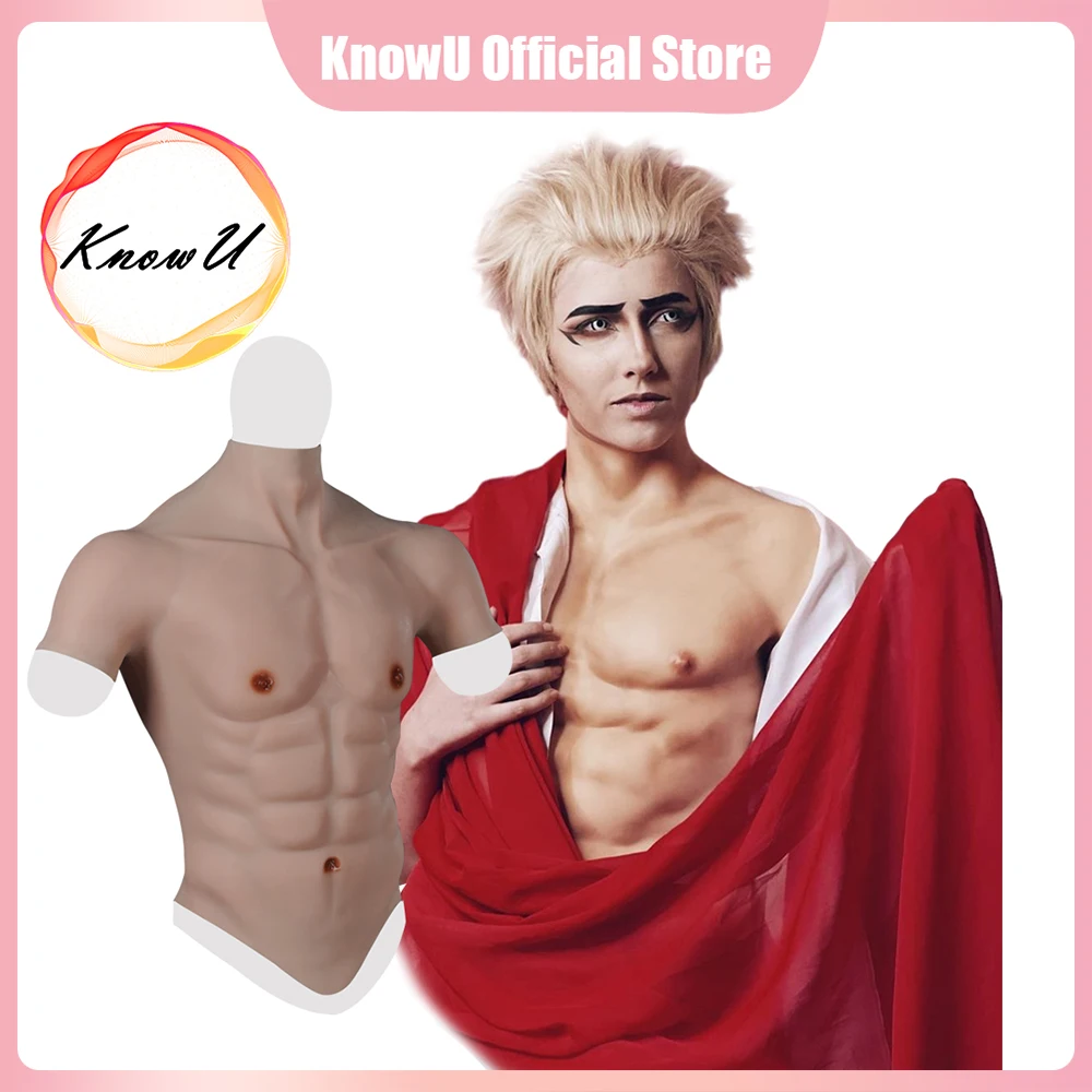 

KnowU-New Upgraded Muscle Chest Optional Chest Hair Model Enhanced Muscle Clothing For Cosplay Jacket Fitness Muscle Men