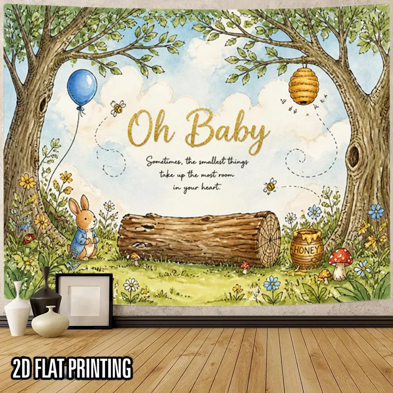 Oh Baby Sometimes The Smallest Things Take Up The Most Room In Your Heart Nursery Wall Hanging Watercolor Woodland Decor