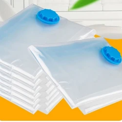 Reusable Vacuum Bag and Pump Cover for Clothes Storing Large Plastic Compression Empty Bag Travel Accessories Storage Container